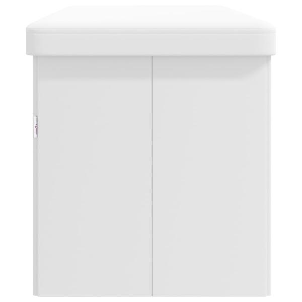 Sitzbank mit Stauraum Faltbar Weiß PVC