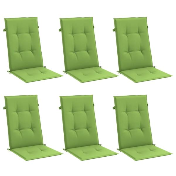 Hochlehner-Auflagen 6 Stk. Melange Grün 120x50x4 cm Stoff