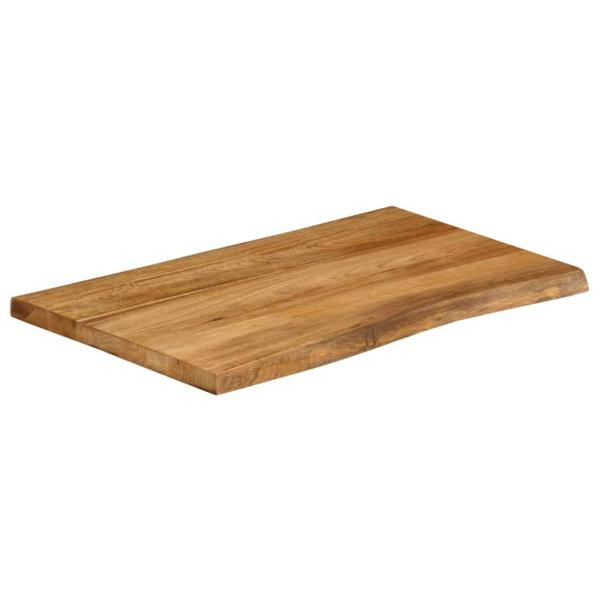 Tischplatte mit Baumkante 80x60x3,8 cm Massivholz Mango