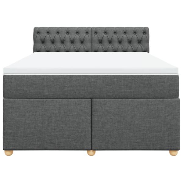 Boxspringbett mit Matratze Dunkelgrau 140x200 cm Stoff