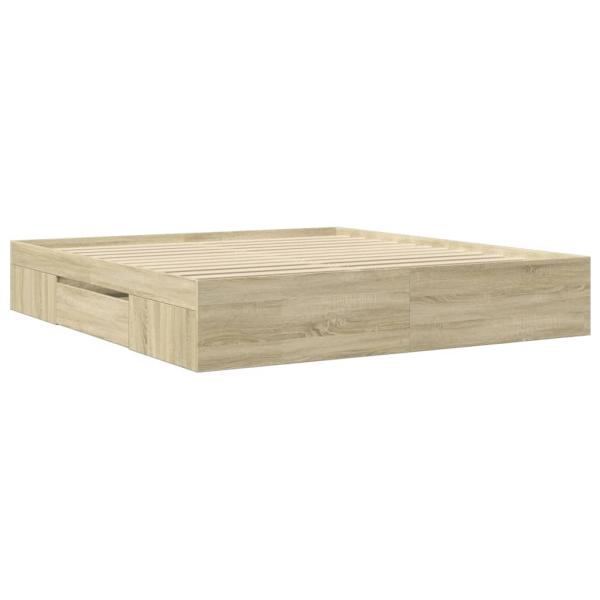 Bettgestell ohne Matratze Sonoma-Eiche 200x200 cm Holzwerkstoff