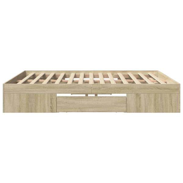 Bettgestell ohne Matratze Sonoma-Eiche 200x200 cm Holzwerkstoff
