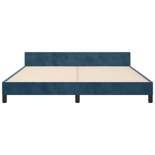 Bettgestell ohne Matratze Dunkelblau 160x200 cm Samt