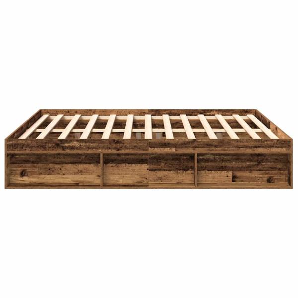 Bettgestell ohne Matratze Altholz-Optik 200x200cm Holzwerkstoff