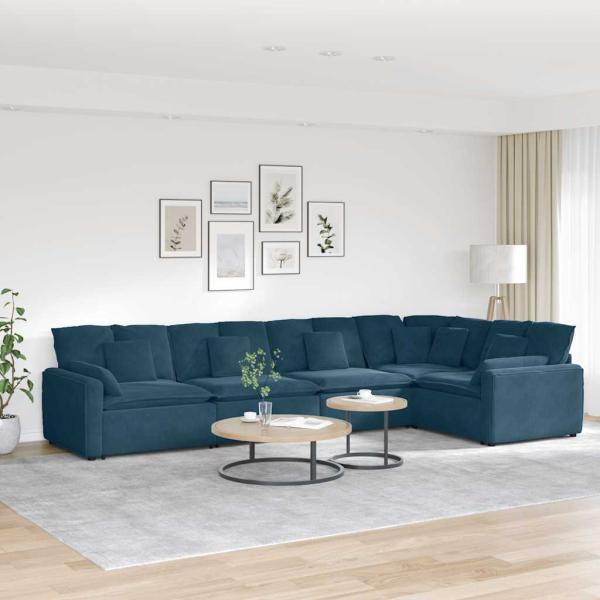 ARDEBO.de - Modulares Sofa mit Kissen Samt Blau