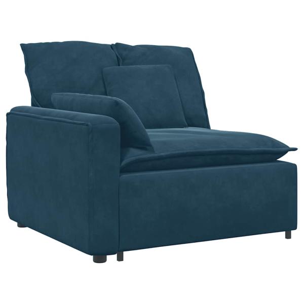 Modulares Sofa mit Kissen Samt Blau