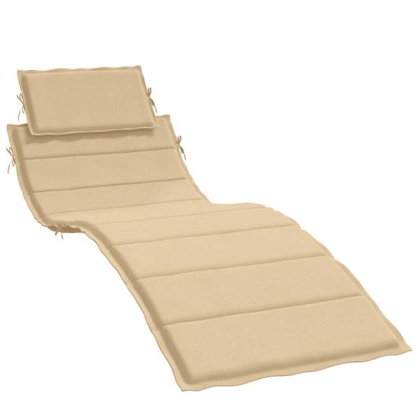 Sonnenliegen-Auflage Melange Beige 186x58x4 cm Stoff