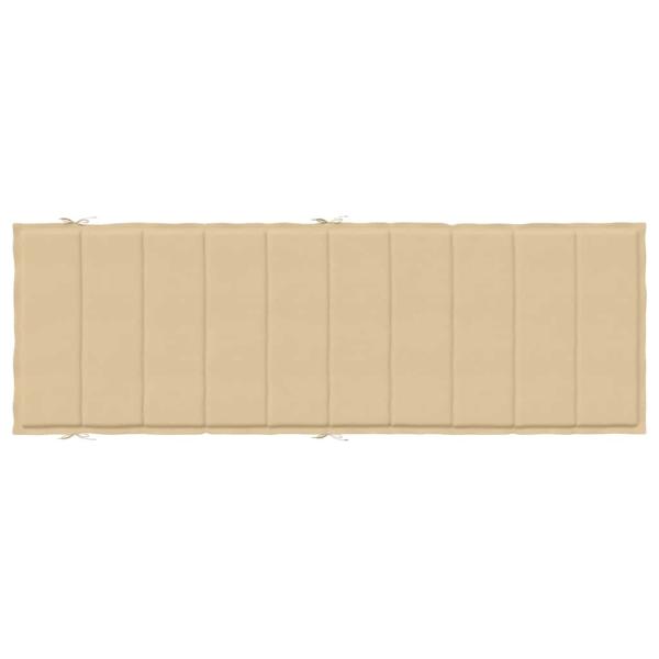 Sonnenliegen-Auflage Melange Beige 186x58x4 cm Stoff