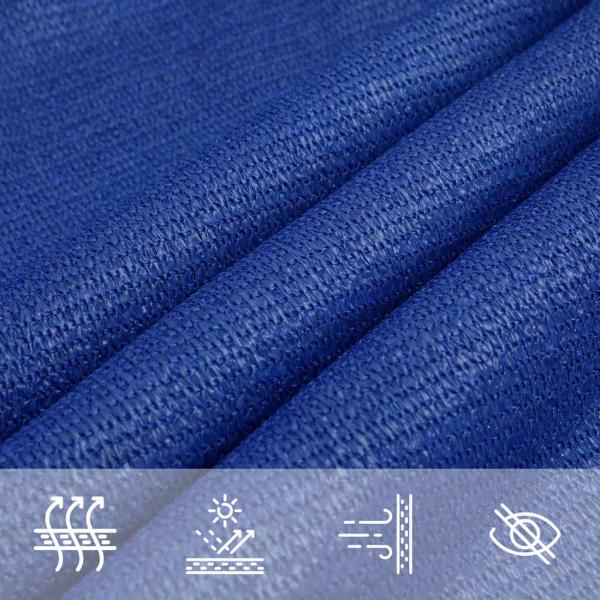Sonnensegel 160 g/m² Dreieckig Blau 5x5x6 m HDPE