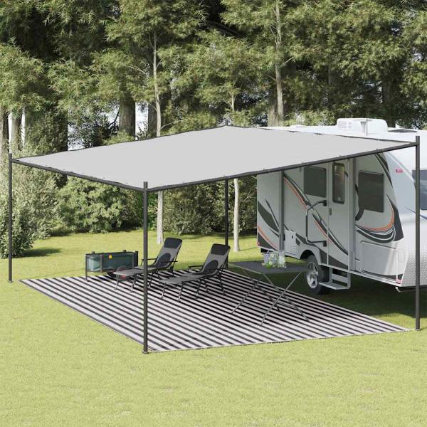 ARDEBO.de - Zeltteppich Anthrazit und Weiß 400x700 cm HDPE