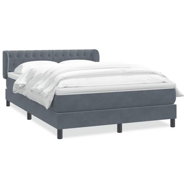 Boxspringbett mit Matratze Dunkelgrau 160x210 cm Samt