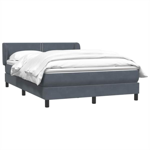 Boxspringbett mit Matratze Dunkelgrau 160x210 cm Samt