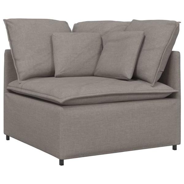 Modulares Sofa mit Kissen Stoff Taupe