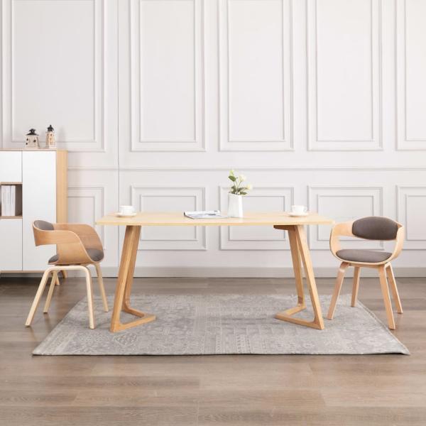 ARDEBO.de - Esszimmerstühle 2 Stk. Bugholz und Taupe Stoff