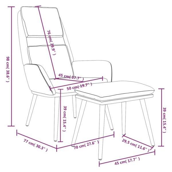 Relaxsessel mit Hocker Hellgrau Stoff