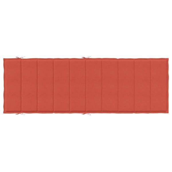 Sonnenliegen-Auflage Melange Rot 186x58x4 cm Stoff