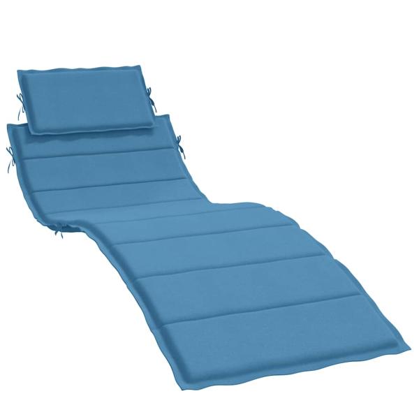 Sonnenliegen-Auflage Melange Blau 186x58x4 cm Stoff