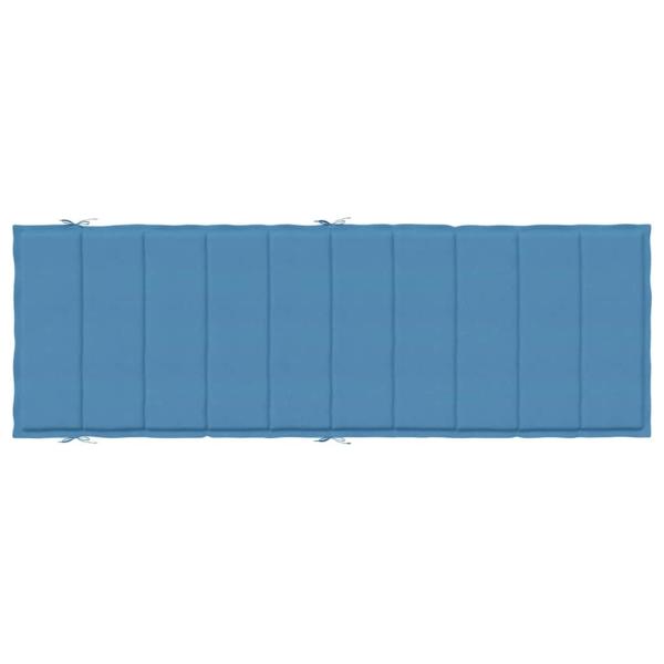 Sonnenliegen-Auflage Melange Blau 186x58x4 cm Stoff