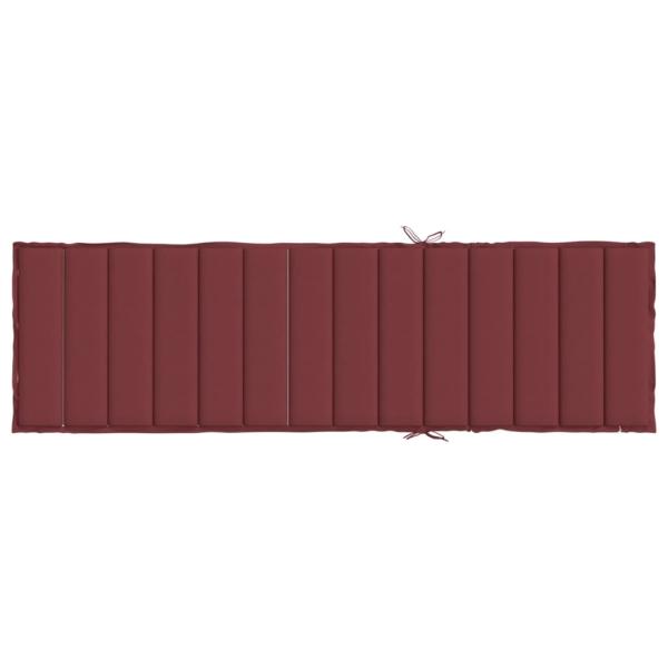 Sonnenliegen-Auflage Melange Weinrot 200x50x4 cm Stoff