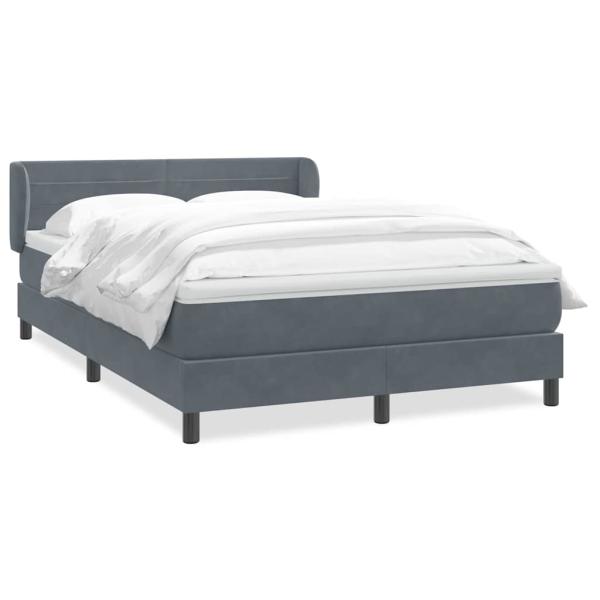 Boxspringbett mit Matratze Dunkelgrau 160x210 cm Samt