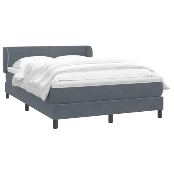 Boxspringbett mit Matratze Dunkelgrau 160x210 cm Samt