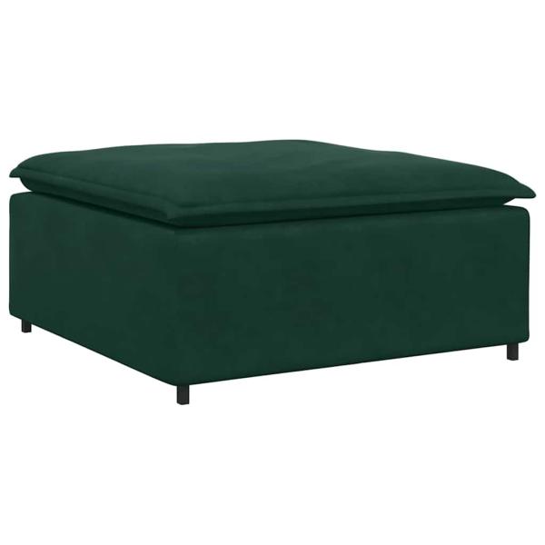 Modulares Sofa mit Fu?hocker Kissen Samt Dunkelgr?n