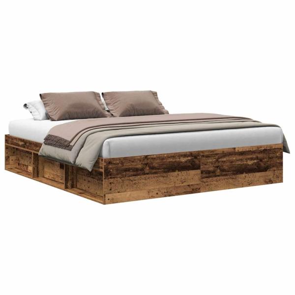 Bettgestell ohne Matratze Altholz-Optik 180x200cm Holzwerkstoff