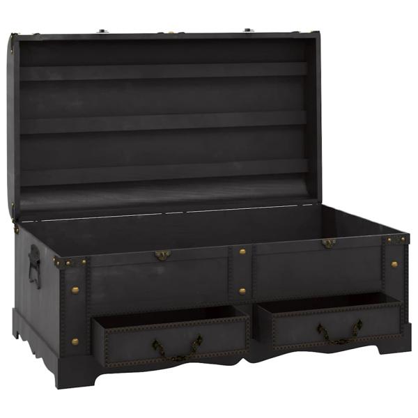 Schatztruhe Holz Schwarz 90 x 51 x 42 cm
