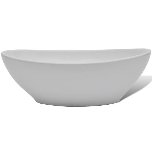 Keramik Waschbecken 40 x 33 cm Oval Weiß