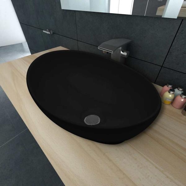ARDEBO.de - Keramik Waschbecken 40 x 33 cm Schwarz