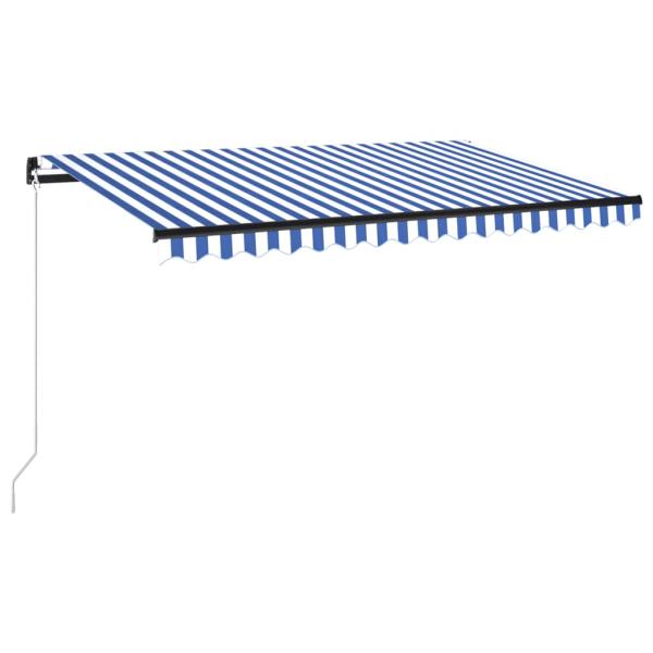 Markise Manuell Einziehbar 400x300 cm Blau und Weiß