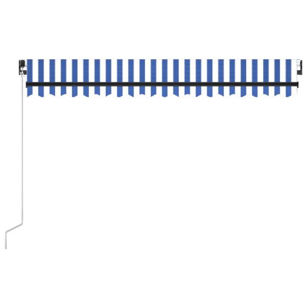 Markise Manuell Einziehbar 400x300 cm Blau und Weiß