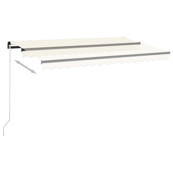 Markise Manuell Einziehbar mit LED 400x300 cm Creme
