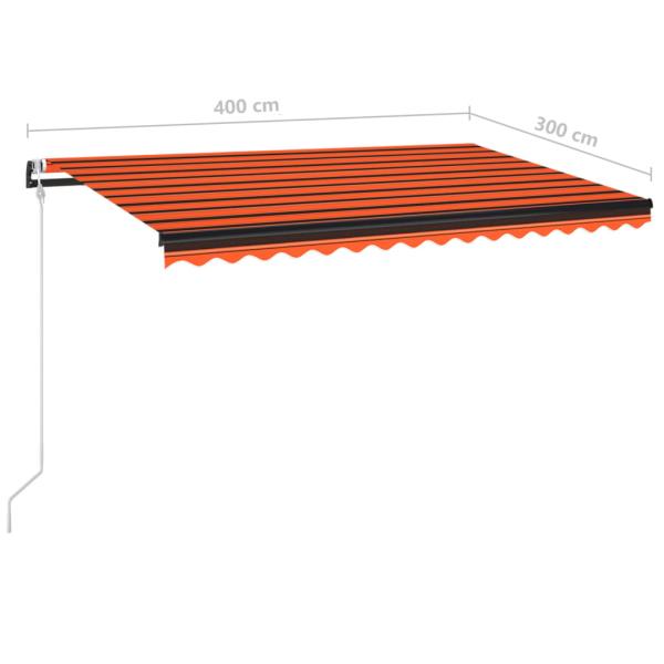 Markise Automatisch Einziehbar 400x300 cm Orange und Braun