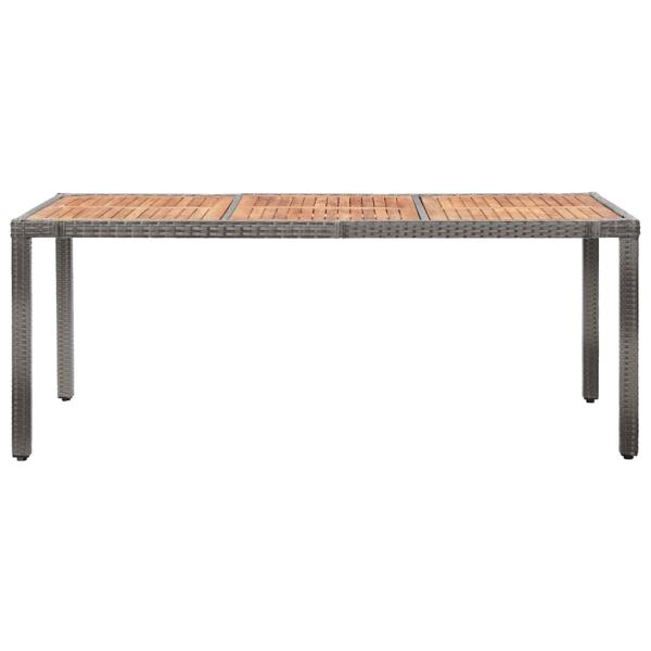 9-tlg. Garten-Essgruppe mit Kissen Poly Rattan Grau