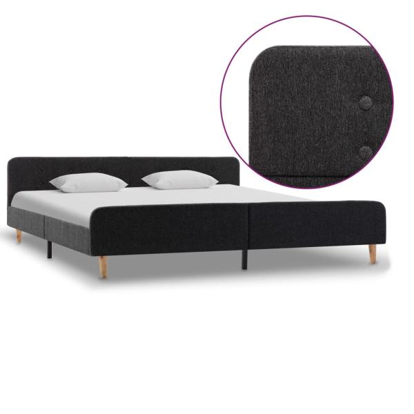 ARDEBO.de - Bettgestell Dunkelgrau Sackleinen 180x200 cm