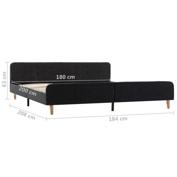 Bettgestell Dunkelgrau Sackleinen 180x200 cm