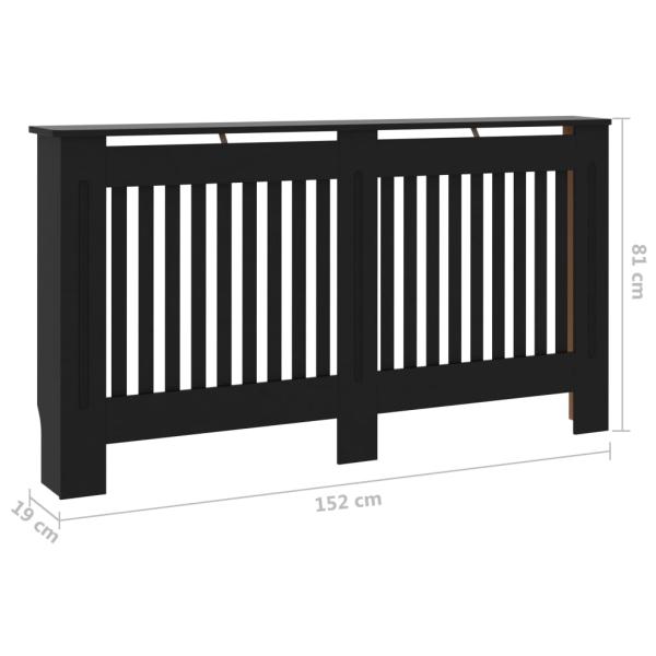 Heizkörperverkleidung Schwarz 152x19x81,5 cm Holzwerkstoff