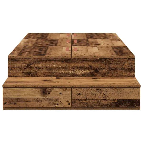 Aufbewahrungsbettgestell Altholz 80 cm Holzwerkstoff