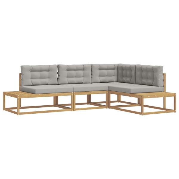 Outdoor-Sofagarnitur Weiß 277,5 x 198,5 x 73 cm Polyester