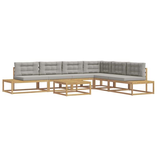7 stk. Outdoor-Sofagarnitur Polyester Weiß