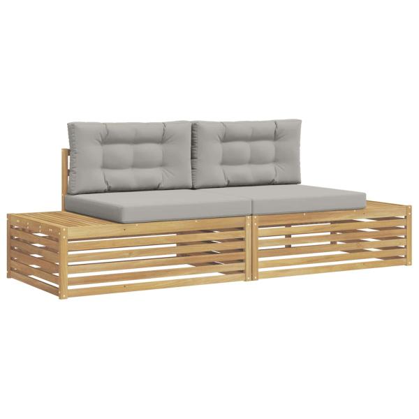 2 Stk. Outdoor-Sofagarnitur Polyester Weiß