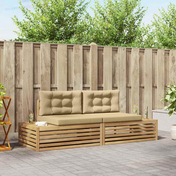 ARDEBO.de - 2 Stk. Outdoor-Sofagarnitur Polyester Weiß