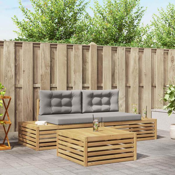 ARDEBO.de - 4 Stk. Outdoor-Sofagarnitur Polyester Weiß