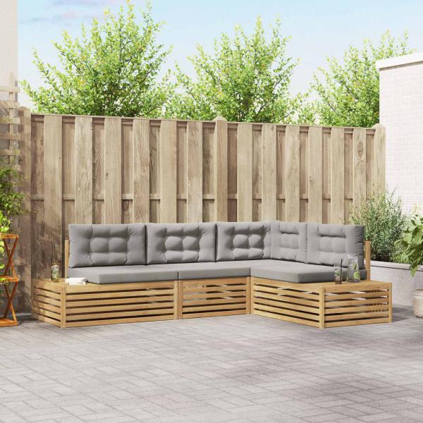 ARDEBO.de - 5 Stk. Outdoor-Sofagarnitur Polyester Weiß