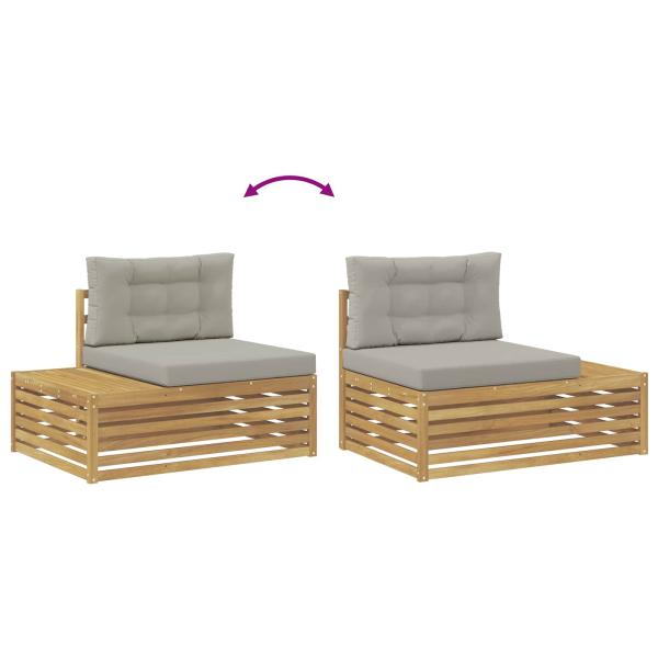 5 Stk. Outdoor-Sofagarnitur Polyester Weiß