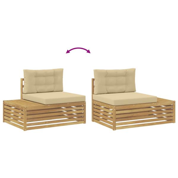 7 Stk. Outdoor-Sofagarnitur Polyester Weiß
