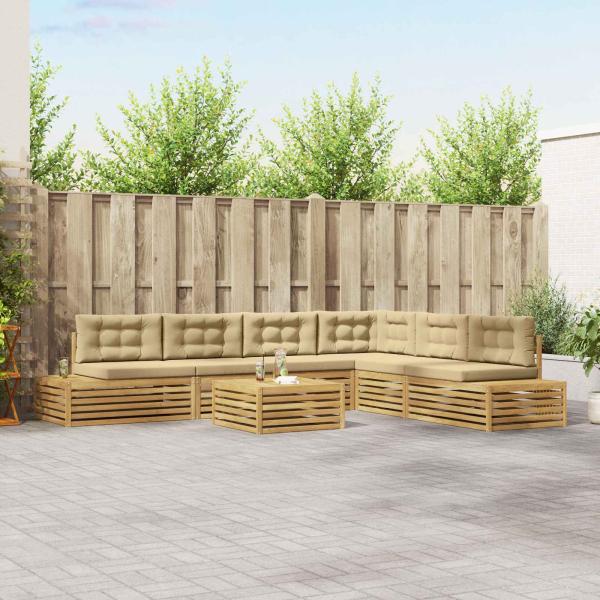 ARDEBO.de - 8 Stk. Outdoor-Sofagarnitur Polyester Weiß