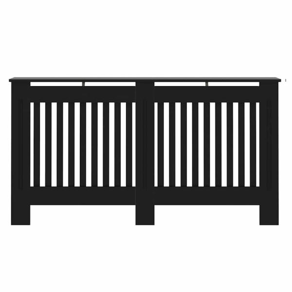 Heizkörperabdeckung 2 stk. Schwarz 152 x 19 x 81,5 cm