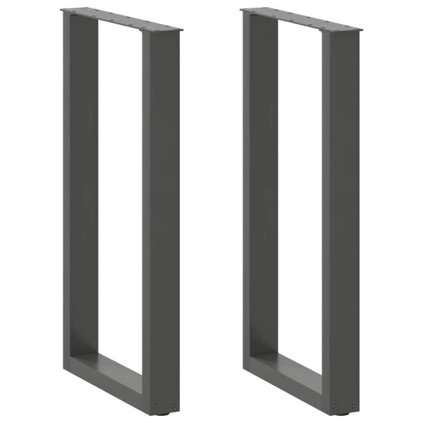 ARDEBO.de - Bartischbeine U-Form 2 Stk. Anthrazit 50x(90-91) cm Stahl
